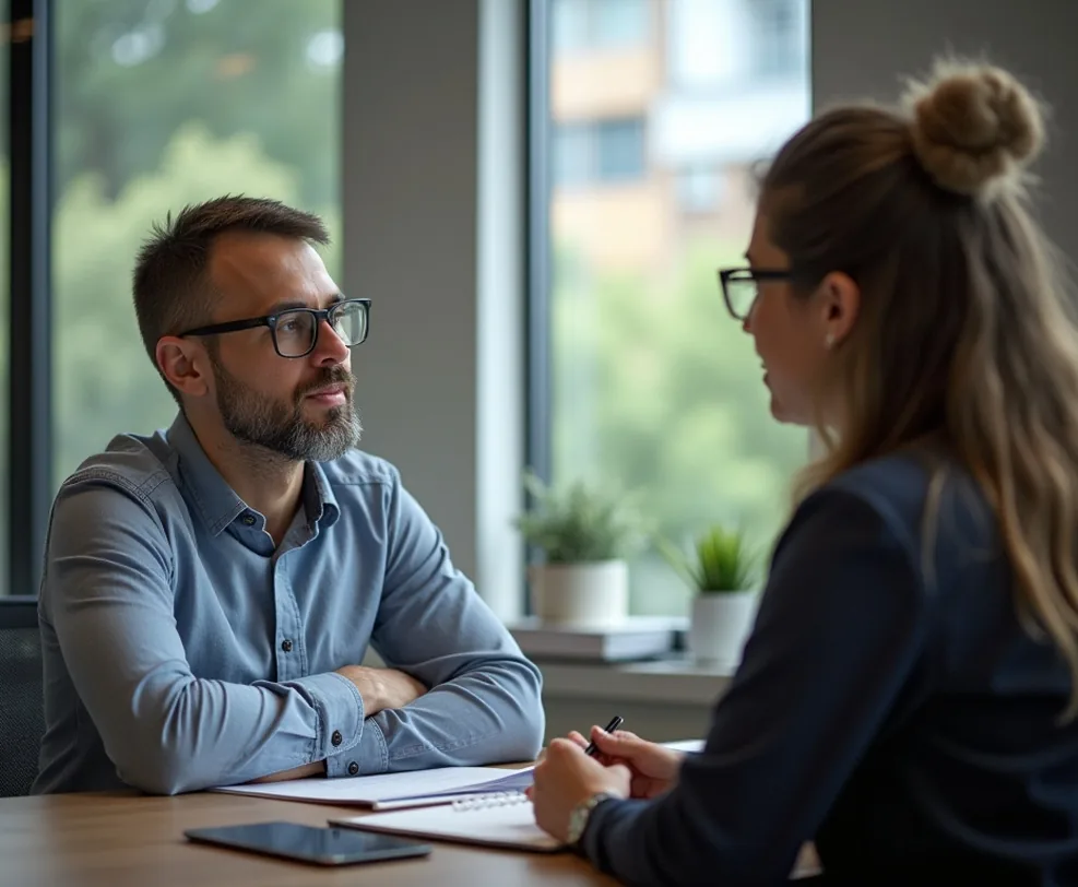 Mentor discussing sustainable performance strategies